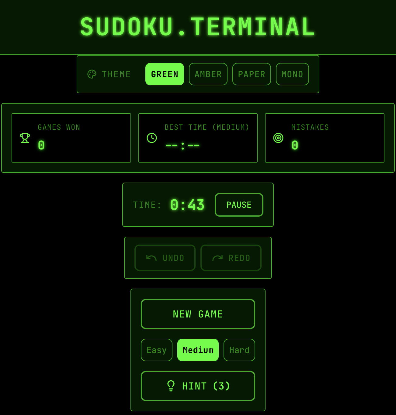 First terminal version with vertical layout